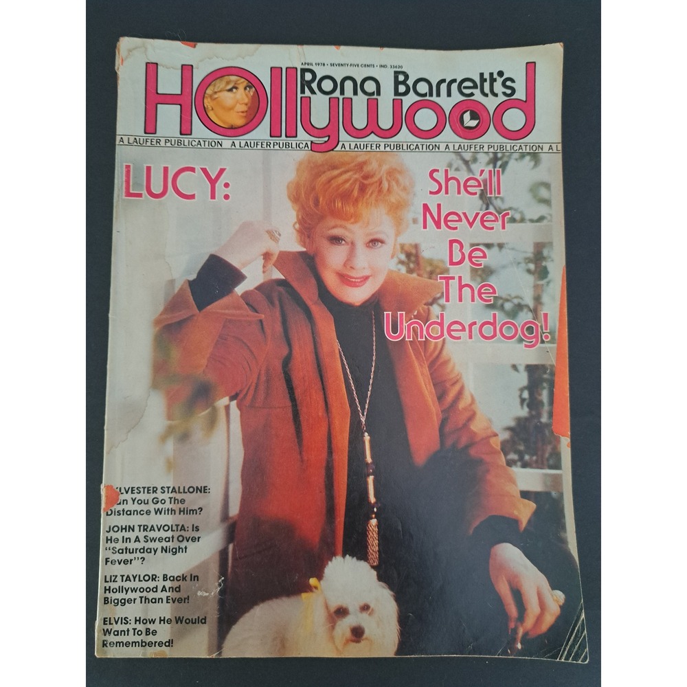 Vintage Rona Barrett's Hollywood Magazine April 1978 Lucille Ball Elvis Travolta